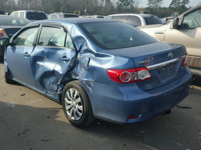 5YFBU4EEXDP083327 - 2013 TOYOTA COROLLA BA BLUE photo 3