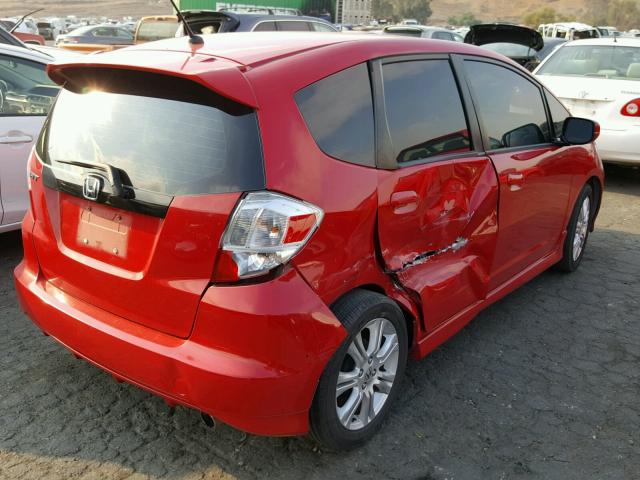 JHMGE8H50BC016861 - 2011 HONDA FIT SPORT RED photo 4