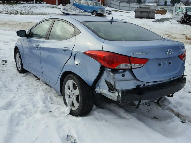 KMHDH4AE3CU316190 - 2012 HYUNDAI ELANTRA GL BLUE photo 3