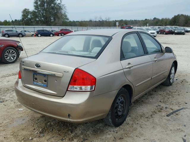 KNAFE121X75438168 - 2007 KIA SPECTRA EX BEIGE photo 4