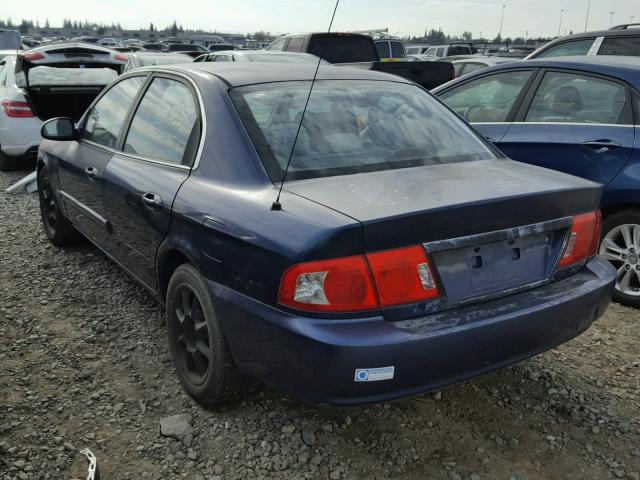 KNAGD128645334096 - 2004 KIA OPTIMA LX BLUE photo 3