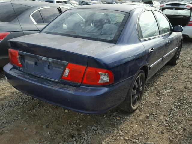 KNAGD128645334096 - 2004 KIA OPTIMA LX BLUE photo 4