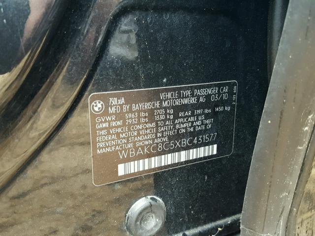 WBAKC8C5XBC431577 - 2011 BMW ALPINA B7 შავი ფოტო 10