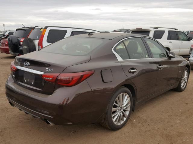 JN1EV7AR7JM434751 - 2018 INFINITI Q50 LUXE BROWN photo 4