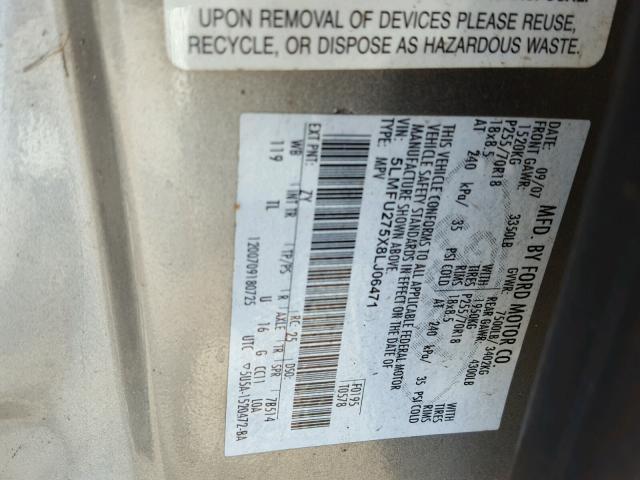 5LMFU275X8LJ06471 - 2008 LINCOLN NAVIGATOR SILVER photo 10