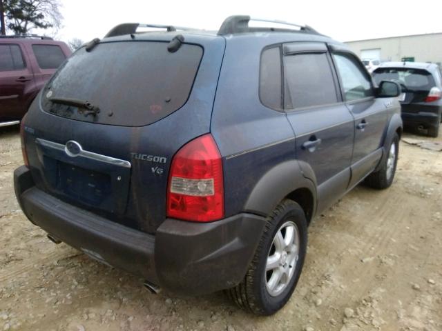 KM8JN12D45U093127 - 2005 HYUNDAI TUCSON GLS BLUE photo 4