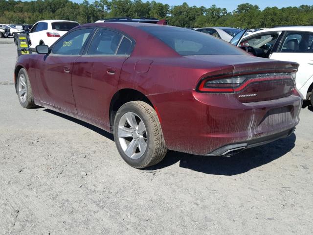 2C3CDXHG0HH659820 - 2017 DODGE CHARGER SX MAROON photo 3