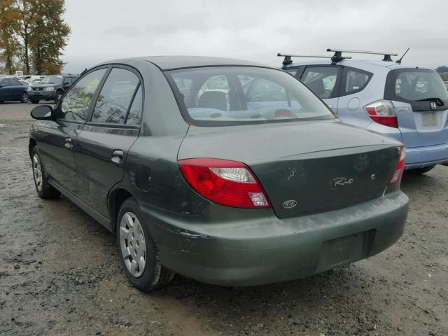 KNADC123616069891 - 2001 KIA RIO GREEN photo 3