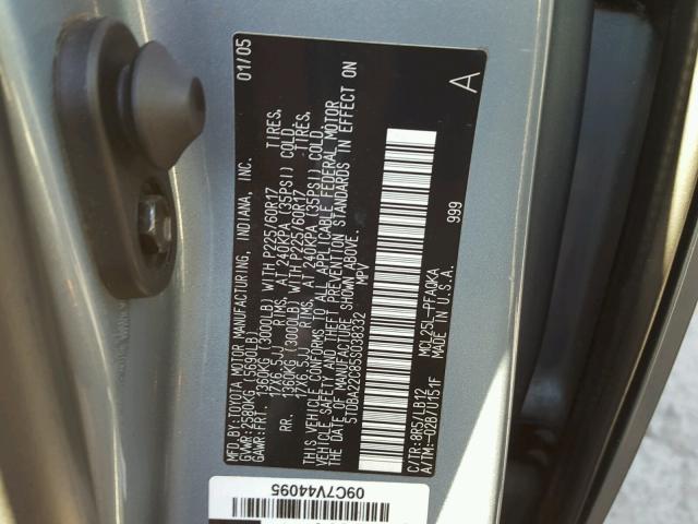 5TDBA22C85S038332 - 2005 TOYOTA SIENNA XLE BLUE photo 10