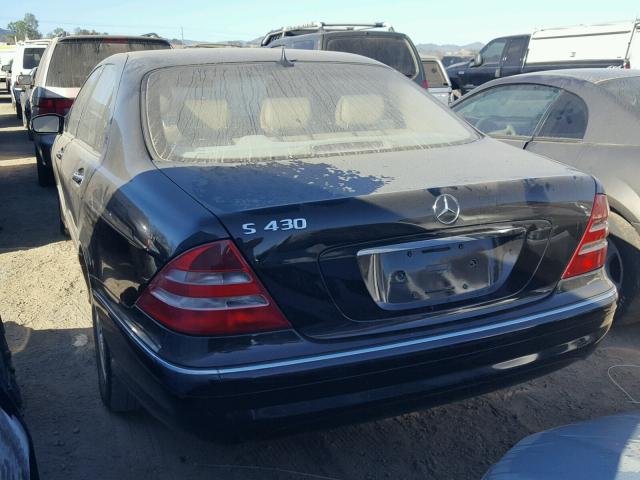 WDBNG70J21A175136 - 2001 MERCEDES-BENZ S 430 BLACK photo 3