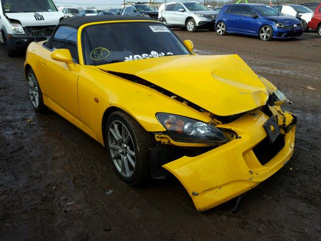 JHMAP21448S001194 - 2008 HONDA S2000 YELLOW photo 1