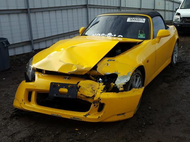 JHMAP21448S001194 - 2008 HONDA S2000 YELLOW photo 2