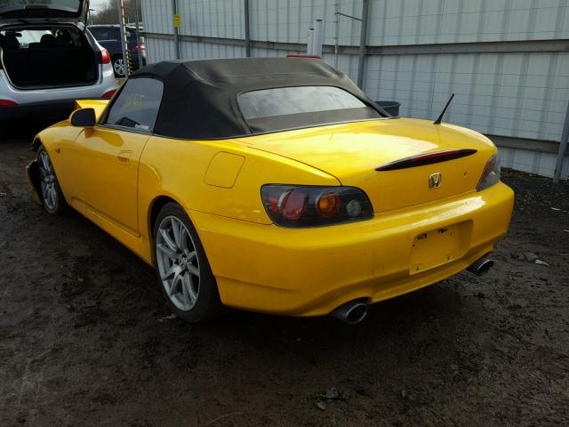 JHMAP21448S001194 - 2008 HONDA S2000 YELLOW photo 3