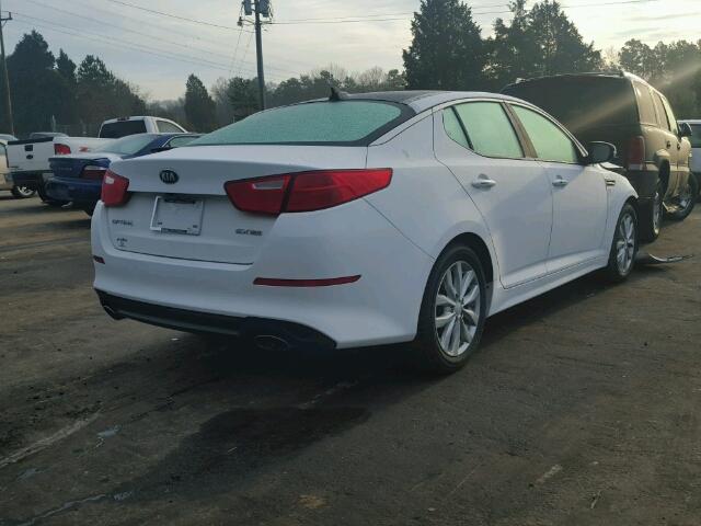 5XXGN4A76FG436605 - 2015 KIA OPTIMA EX WHITE photo 4