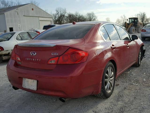 JNKBV61F17M816989 - 2007 INFINITI G35 RED photo 4