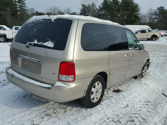 KNDUP131726276649 - 2002 KIA SEDONA EX BEIGE photo 4