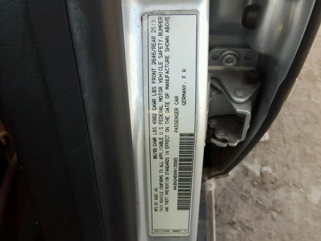 WAUBA24B9XN135565 - 1999 AUDI A6 2.8 QUA SILVER photo 10