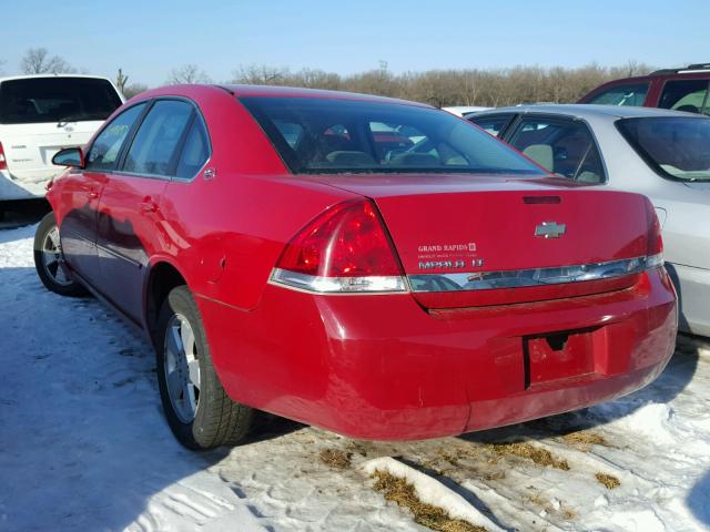 2G1WT55N681287968 - 2008 CHEVROLET IMPALA LT RED photo 3