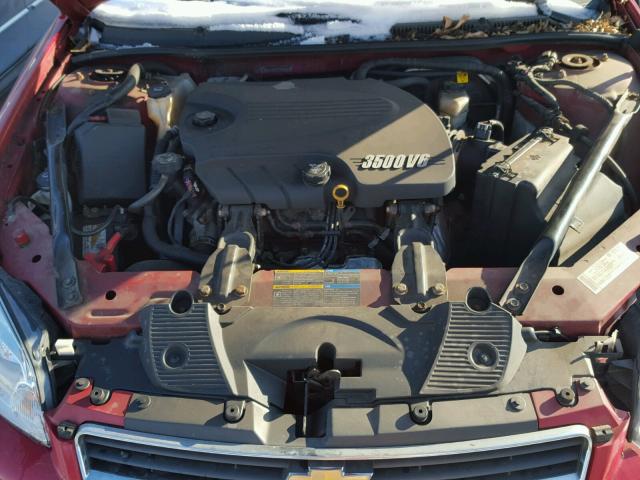 2G1WT55N681287968 - 2008 CHEVROLET IMPALA LT RED photo 7