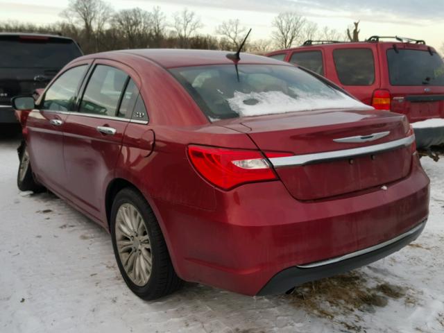 1C3CCBCG4CN122168 - 2012 CHRYSLER 200 LIMITE RED photo 3