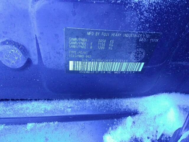 4S3BNCD66F1034568 - 2015 SUBARU LEGACY 2.5 BLUE photo 10