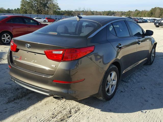 5XXGM4A7XEG288511 - 2014 KIA OPTIMA LX BROWN photo 4