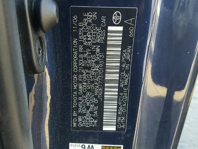 JTKDE177370193131 - 2007 TOYOTA SCION TC 黑色 照片 10