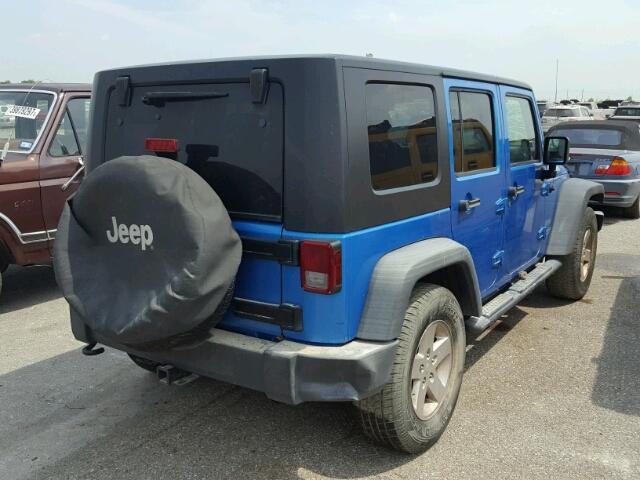 1J4BA3H14AL166603 - 2010 JEEP WRANGLER U BLUE photo 4