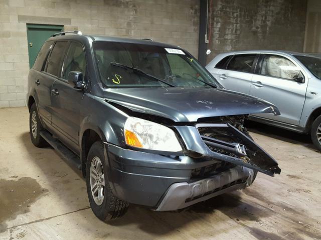 5FNYF18555B000463 - 2005 HONDA PILOT EXL BLUE photo 1