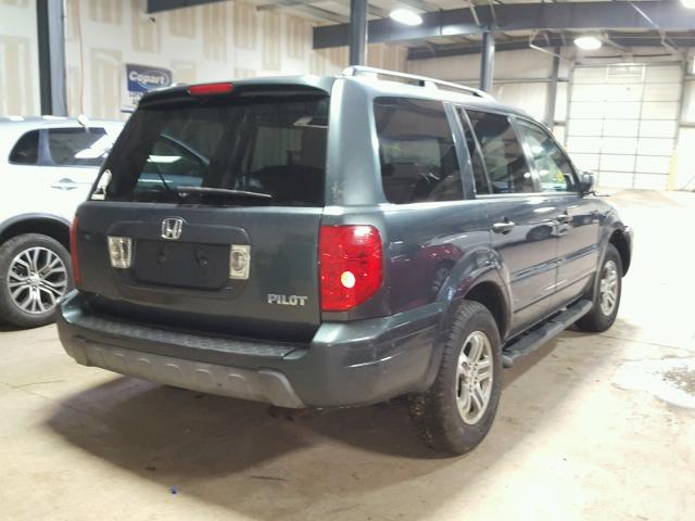 5FNYF18555B000463 - 2005 HONDA PILOT EXL BLUE photo 4