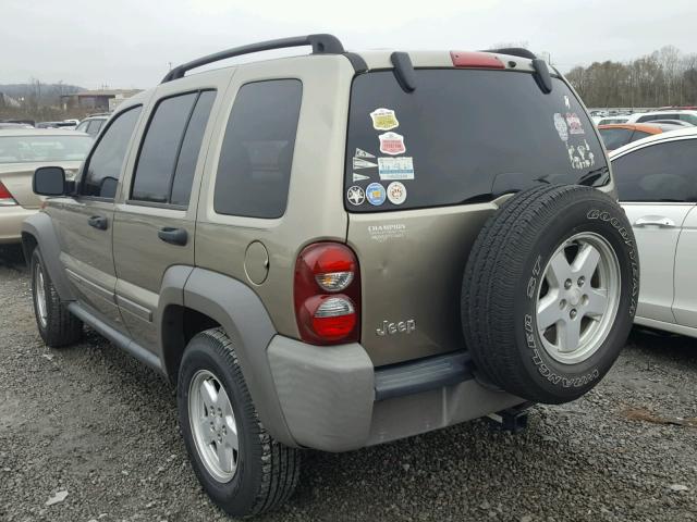 1J4GK48K76W239227 - 2006 JEEP LIBERTY SP BROWN photo 3