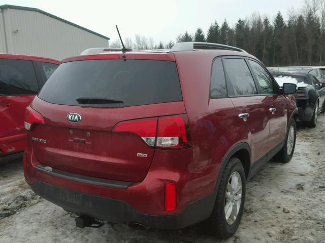 5XYKT4A68FG578974 - 2015 KIA SORENTO LX RED photo 4