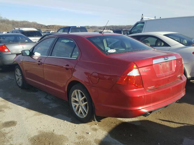 3FAHP0JG7CR161529 - 2012 FORD FUSION SEL RED photo 3