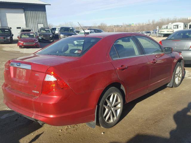 3FAHP0JG7CR161529 - 2012 FORD FUSION SEL RED photo 4