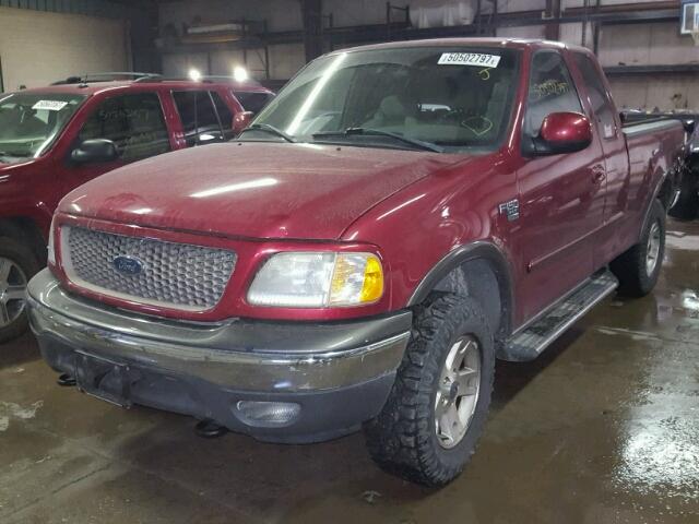 2FTRX18L92CB00519 - 2002 FORD F150 RED photo 2