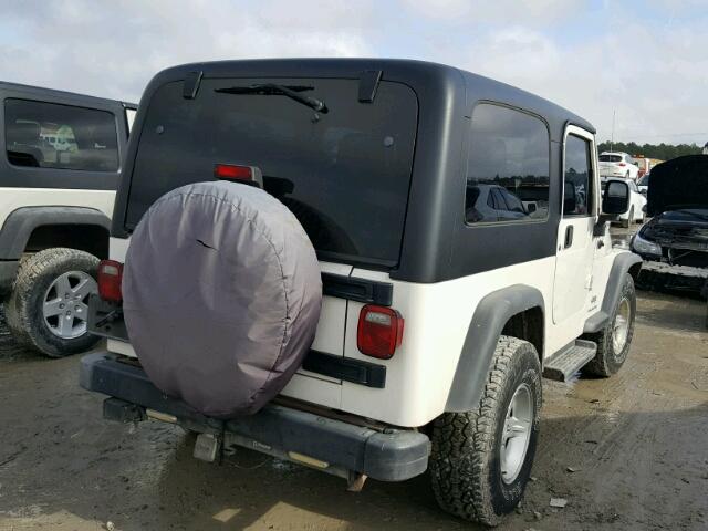 1J4FA49S54P786808 - 2004 JEEP WRANGLER / WHITE photo 4