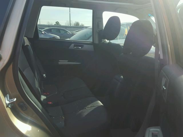 JF2SH63669H779411 - 2009 SUBARU FORESTER 2 GOLD photo 6