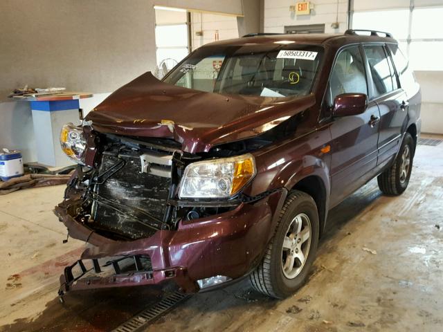 5FNYF18728B045365 - 2008 HONDA PILOT EXL MAROON photo 2