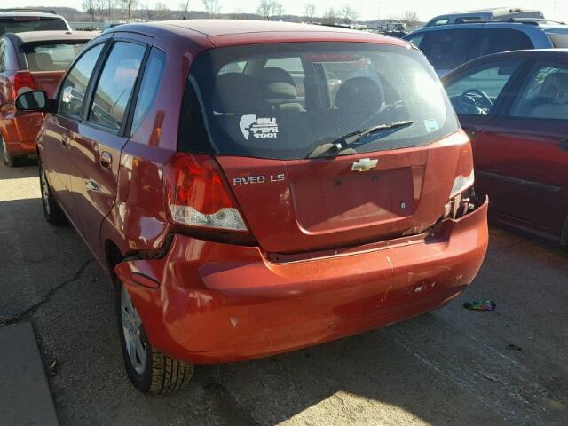 KL1TD66636B600452 - 2006 CHEVROLET AVEO BASE RED photo 3