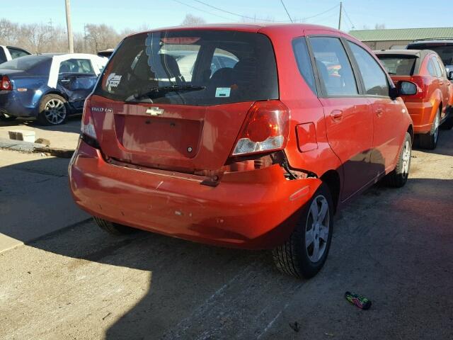 KL1TD66636B600452 - 2006 CHEVROLET AVEO BASE RED photo 4