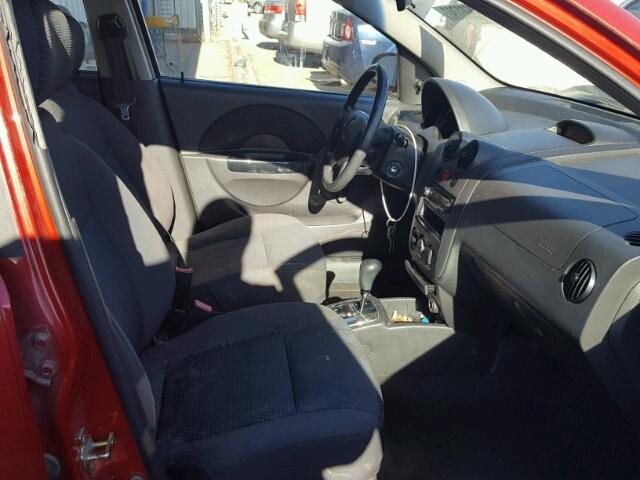 KL1TD66636B600452 - 2006 CHEVROLET AVEO BASE RED photo 5