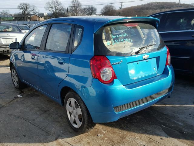 KL1TD66E89B314950 - 2009 CHEVROLET AVEO LS BLUE photo 3