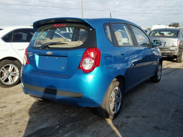 KL1TD66E89B314950 - 2009 CHEVROLET AVEO LS BLUE photo 4