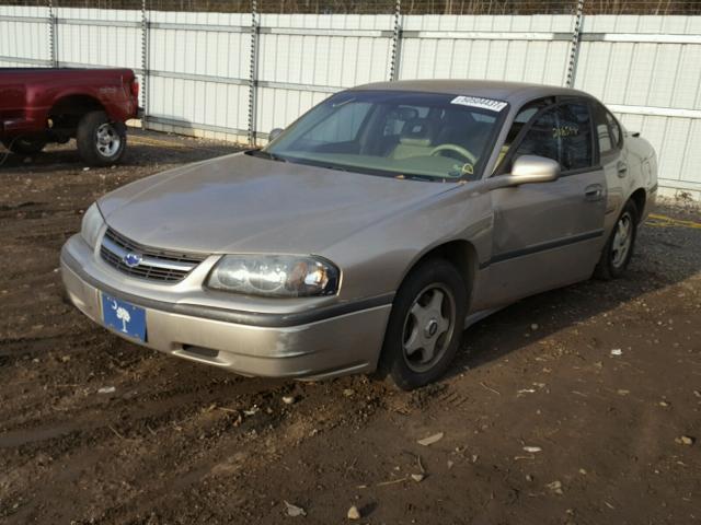 2G1WF52K639227345 - 2003 CHEVROLET IMPALA TAN photo 2