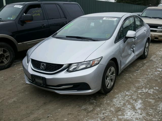 2HGFB2F58DH576716 - 2013 HONDA CIVIC LX SILVER photo 2