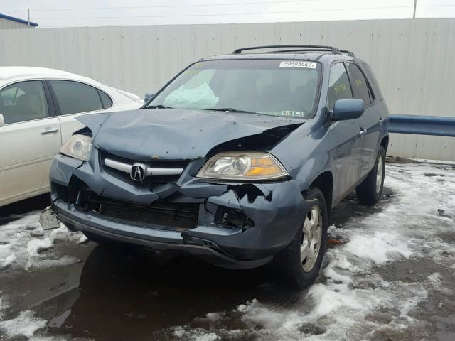 2HNYD18255H554182 - 2005 ACURA MDX BLUE photo 2