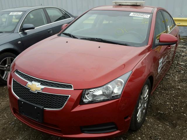 1G1PH5SBXD7270362 - 2013 CHEVROLET CRUZE ECO RED photo 2