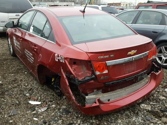 1G1PH5SBXD7270362 - 2013 CHEVROLET CRUZE ECO RED photo 3