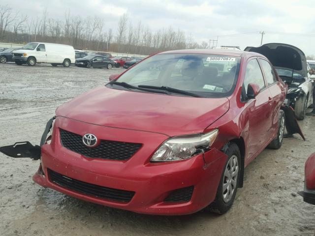 1NXBU40E99Z120607 - 2009 TOYOTA COROLLA BA RED photo 2