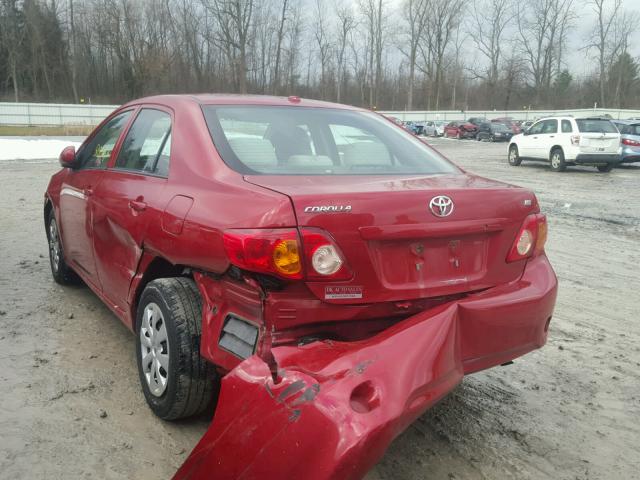 1NXBU40E99Z120607 - 2009 TOYOTA COROLLA BA RED photo 3